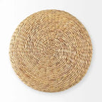 Mercana Michelle Brown Patterned Woven Seagrass Round Pouf