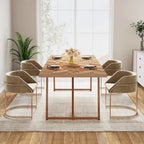 71 Farmhouse Dining Table for 6 to 8, Rectangular Wood Kitchen Table Industrial Dinner Table