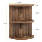 3-tier Half-round End Table, Semi-circular Side Table for Living Room