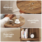3-tier Half-round End Table, Semi-circular Side Table for Living Room