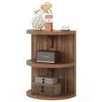 3-tier Half-round End Table, Semi-circular Side Table for Living Room