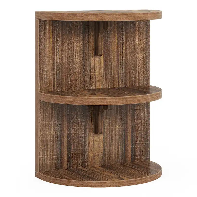 3-tier Half-round End Table, Semi-circular Side Table for Living Room