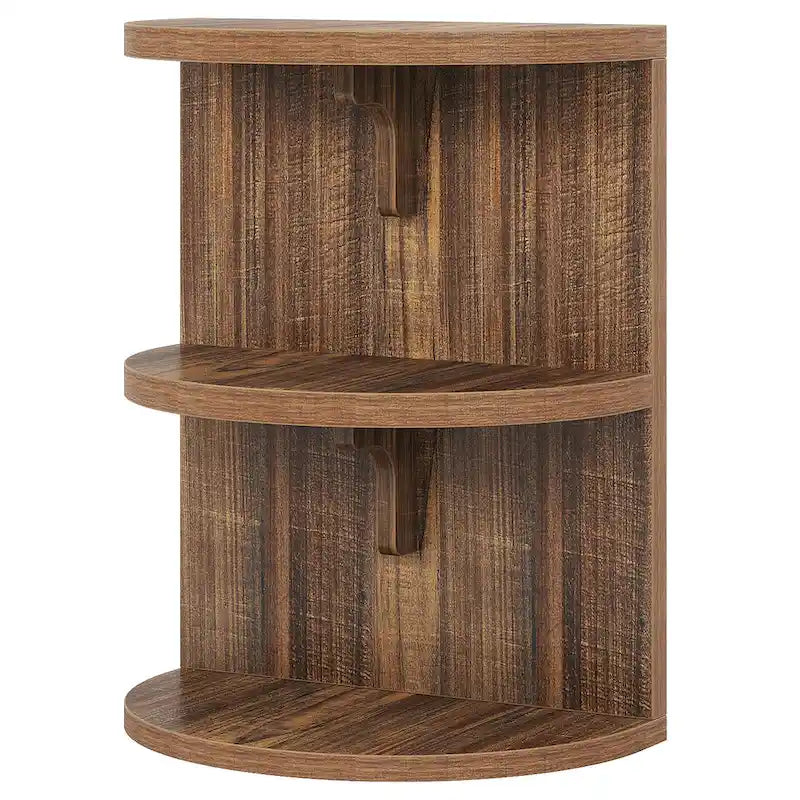 3-tier Half-round End Table, Semi-circular Side Table for Living Room