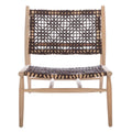 SAFAVIEH Queenie Bandelier Open Leather Weave Squared Accent Chair - 26 W x 32 D x 31 H - 26Wx31Dx31H