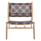 SAFAVIEH Queenie Bandelier Open Leather Weave Squared Accent Chair - 26 W x 32 D x 31 H - 26Wx31Dx31H