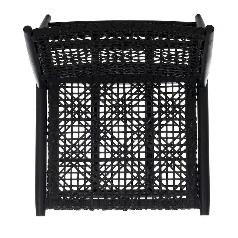 SAFAVIEH Queenie Bandelier Open Leather Weave Squared Accent Chair - 26 W x 32 D x 31 H - 26Wx31Dx31H