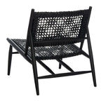 SAFAVIEH Queenie Bandelier Open Leather Weave Squared Accent Chair - 26 W x 32 D x 31 H - 26Wx31Dx31H