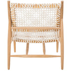 SAFAVIEH Queenie Bandelier Open Leather Weave Squared Accent Chair - 26 W x 32 D x 31 H - 26Wx31Dx31H