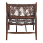 SAFAVIEH Queenie Bandelier Open Leather Weave Squared Accent Chair - 26 W x 32 D x 31 H - 26Wx31Dx31H