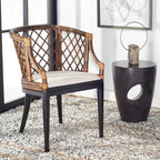 SAFAVIEH Theona Rattan Lattice Arm Chair - 22.3 W x 23 L x 31.3 H - 22Wx23Dx31H
