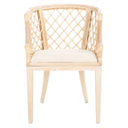 SAFAVIEH Theona Rattan Lattice Arm Chair - 22.3 W x 23 L x 31.3 H - 22Wx23Dx31H