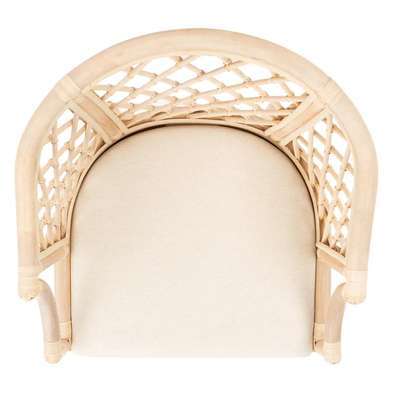 SAFAVIEH Theona Rattan Lattice Arm Chair - 22.3 W x 23 L x 31.3 H - 22Wx23Dx31H