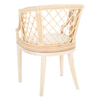 SAFAVIEH Theona Rattan Lattice Arm Chair - 22.3 W x 23 L x 31.3 H - 22Wx23Dx31H