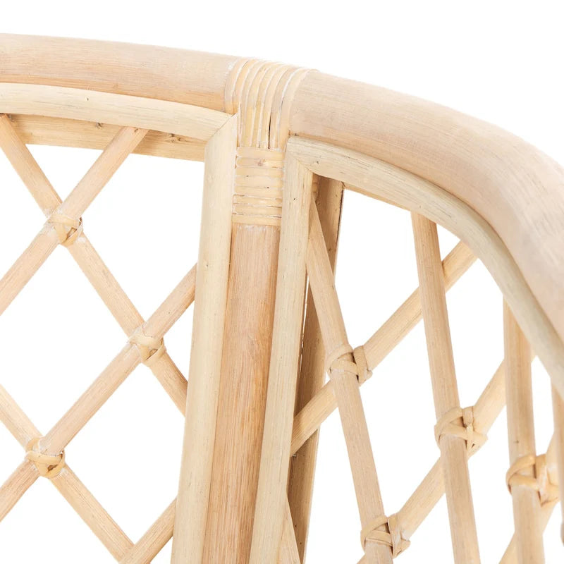 SAFAVIEH Theona Rattan Lattice Arm Chair - 22.3 W x 23 L x 31.3 H - 22Wx23Dx31H