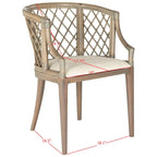 SAFAVIEH Theona Rattan Lattice Arm Chair - 22.3 W x 23 L x 31.3 H - 22Wx23Dx31H