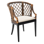 SAFAVIEH Theona Rattan Lattice Arm Chair - 22.3 W x 23 L x 31.3 H - 22Wx23Dx31H