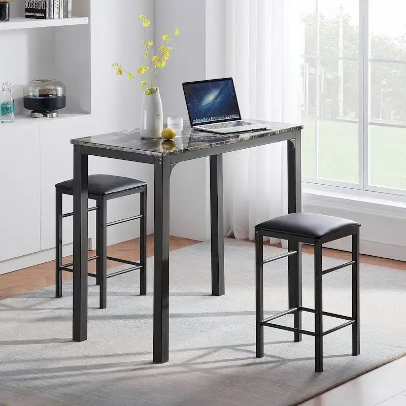 VECELO 3-Pieces Counter Dining Table Set