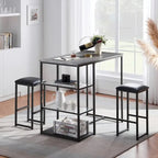 VECELO 3-Pieces Counter Dining Table Set