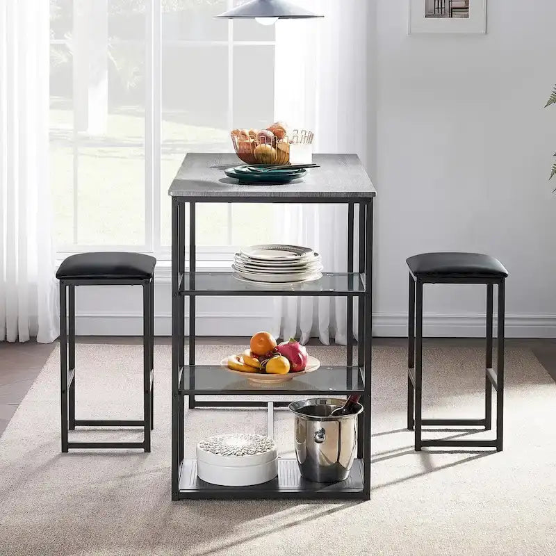 VECELO 3-Pieces Counter Dining Table Set