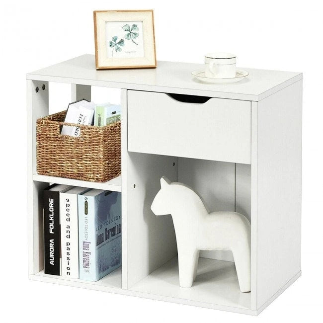 3-tier Side Table with Storage Shelf & Drawer Space - 23.5 x 12 x 20.5 (L x W x H)