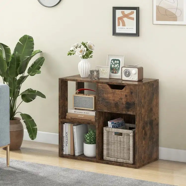3-tier Side Table with Storage Shelf & Drawer Space - 23.5 x 12 x 20.5 (L x W x H)