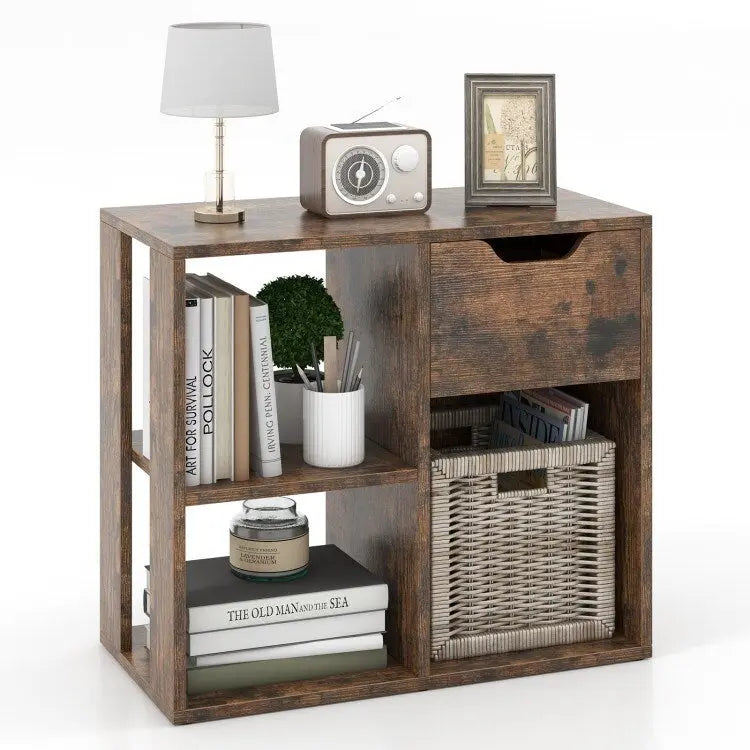 3-tier Side Table with Storage Shelf & Drawer Space - 23.5 x 12 x 20.5 (L x W x H)