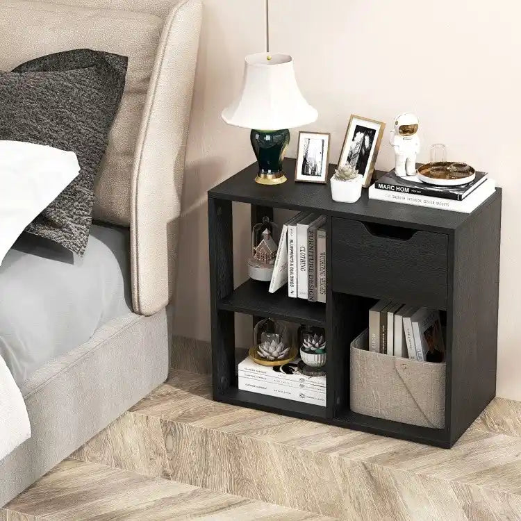 3-tier Side Table with Storage Shelf & Drawer Space - 23.5 x 12 x 20.5 (L x W x H)