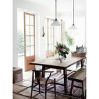 Modern Wood Dining Chair With Open Back Arm Armchair Hemp Seat For Home Restaurant Office