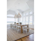Modern Wood Dining Chair With Open Back Arm Armchair Hemp Seat For Home Restaurant Office