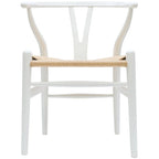 Modern Wood Dining Chair With Open Back Arm Armchair Hemp Seat For Home Restaurant Office