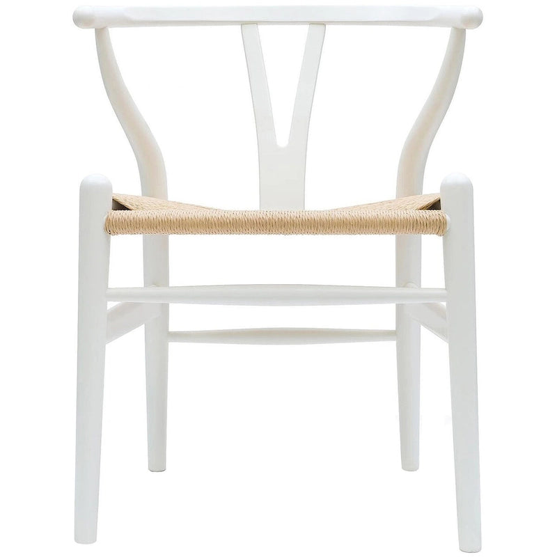 Modern Wood Dining Chair With Open Back Arm Armchair Hemp Seat For Home Restaurant Office