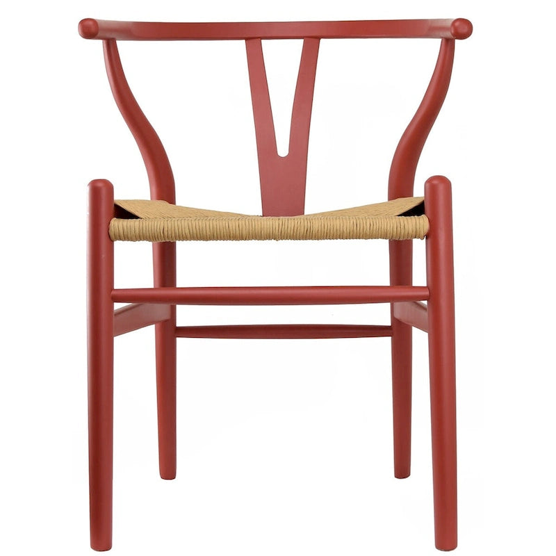 Modern Wood Dining Chair With Open Back Arm Armchair Hemp Seat For Home Restaurant Office