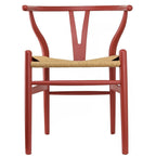 Modern Wood Dining Chair With Open Back Arm Armchair Hemp Seat For Home Restaurant Office