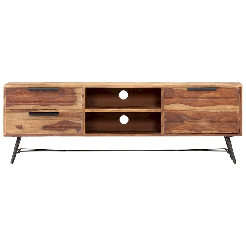 vidaXL TV Stand 55.1x11x18.5 Solid Wood Sheesham