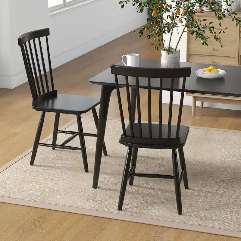 Costway Windsor Dining Chairs Set of 2 Armless Spindle Back Solid - See Details