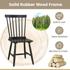 Costway Windsor Dining Chairs Set of 2 Armless Spindle Back Solid - See Details