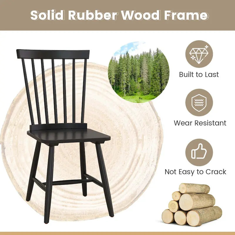 Costway Windsor Dining Chairs Set of 2 Armless Spindle Back Solid - See Details
