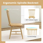 Costway Windsor Dining Chairs Set of 2 Armless Spindle Back Solid - See Details