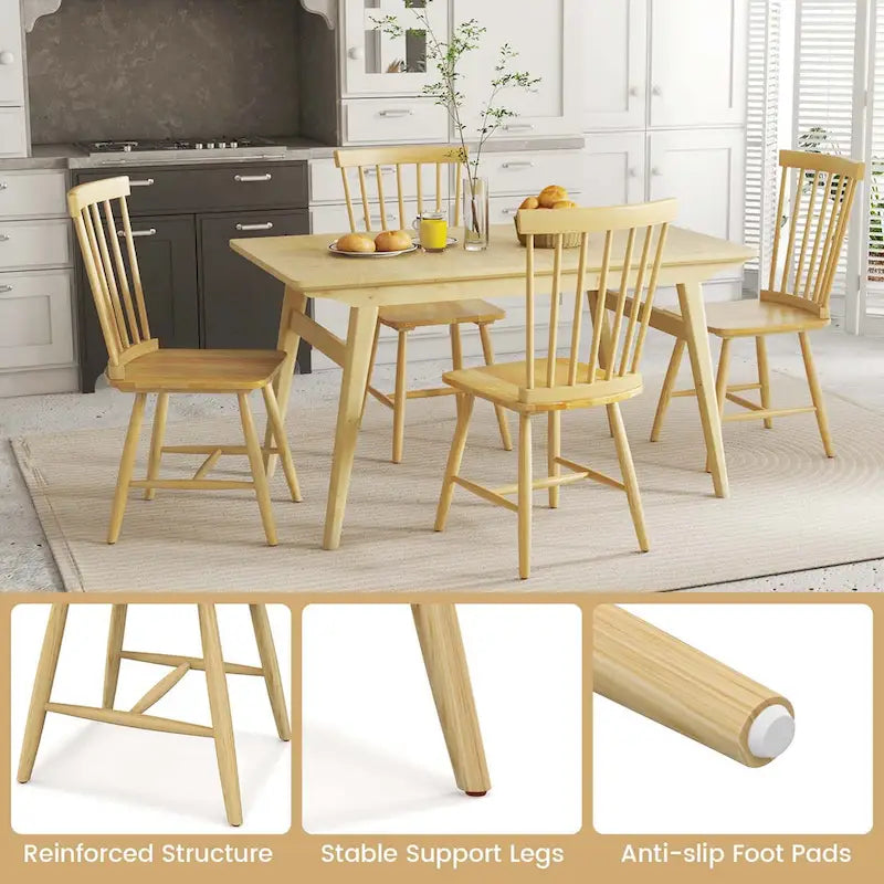 Costway Windsor Dining Chairs Set of 2 Armless Spindle Back Solid - See Details