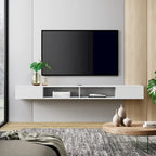 WAMPAT 70 Inch Floating TV Shelf With LED Lights, Floating TV Stand Under TV Media Console for Living Room - 70 inch