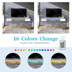 WAMPAT 70 Inch Floating TV Shelf With LED Lights, Floating TV Stand Under TV Media Console for Living Room - 70 inch