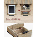 2 Drawers Slim Side End Table Nightstand with 2 Open Shelves and Charging Station for Living Room or Bedroom