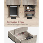 2 Drawers Slim Side End Table Nightstand with 2 Open Shelves and Charging Station for Living Room or Bedroom