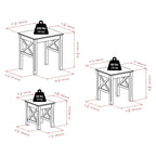 Xola 3-Pc Nesting Tables, Cappuccino - 21.1W x 17.3D x 22.1H.