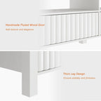 White TV Stand for 65-100 Inch TV with LED Light, Modern TV Console