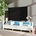 White TV Stand for 65-100 Inch TV with LED Light, Modern TV Console
