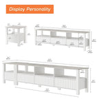 White TV Stand for 65-100 Inch TV with LED Light, Modern TV Console