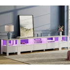 White TV Stand for 65-100 Inch TV with LED Light, Modern TV Console