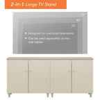 WAMPAT Modern TV Stand, Tall Entertainment Center with Doors