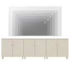 WAMPAT Modern TV Stand, Tall Entertainment Center with Doors